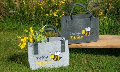 Filztasche: Bordüre / Beige