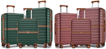 Reisekoffer: 3er-Set (20 24 und 28 Zoll) / Burgunder-Braun