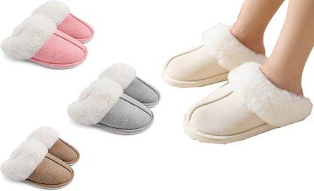 Hausschuhe mit Memory-Schaum: Khaki / UK 4-5