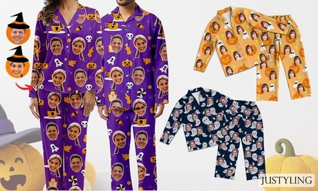 Personalisierbarer Schlafanzug oder Pyjama mit eigenem Foto im Halloween-Design (exkl. Versandkosten)