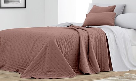 Übergangs-Steppdecke aus Samt für Doppelbetten: Grau