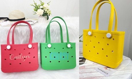 2x personalisierbare Strandtasche mit Namen in Farbe nach Wahl (zzgl. Versandkosten)