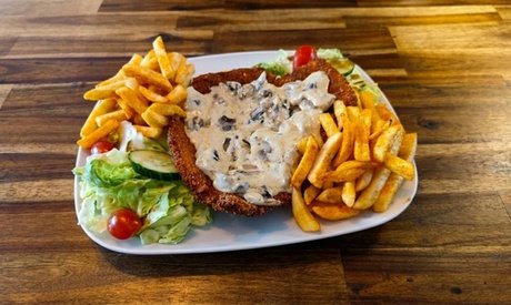 Schnitzel nach Wahl mit Pommes frites für 2 Personen