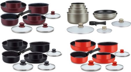 Herzberg 10er-Set Kochgeschirr: Rot