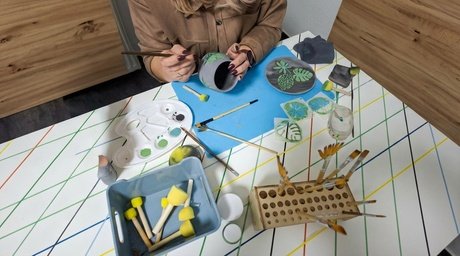 Für 1 Person: 2 Std. kreativer Keramik-Workshop „2er-Frühstücksset“