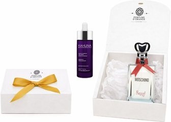 Set: Moschino Funny EDT 50 ml + Kahuna Benessere Serum mit Hyaluronsäure 30 ml in Geschenkbox