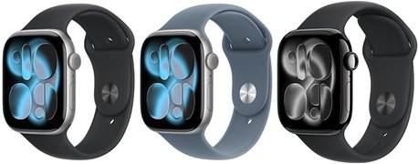 Apple Watch S11: 46-mm-Gehäuse mit Sportarmband in M-L / Space Grau-Schwarz