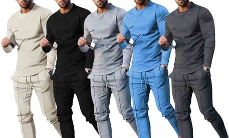 Herren Casual Zweiteiler: 2 / Blau und Dunkelgrau / Gr. XL