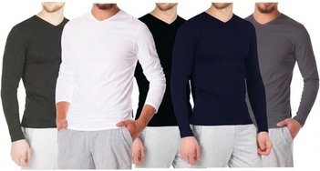 5er-Pack Herren-Langarmshirts Carter: Gr. M-L