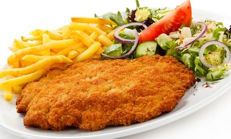 Für 2 Personen: Schnitzel nach Wahl mit Steakhouse Pommes frites & Salat