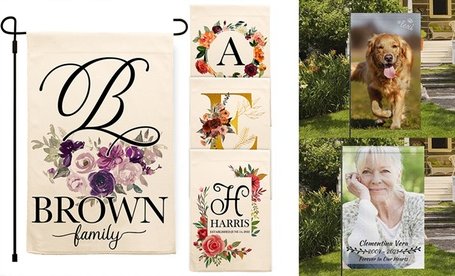 Personalisierbare wetterfeste Garten-Fahne (Versandkosten nicht inklusive)