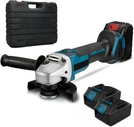 Wiederaufladbarer Winkelschleifer mit 2 Akkus