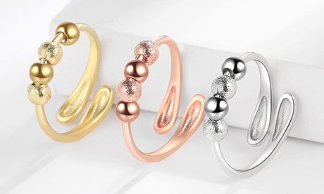 2x Elegante Spinner-Ringe: 2x Roségold