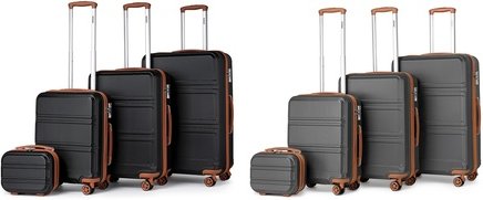 Reisekoffer: 4 / Kosmetikkoffer 12 Zoll Reisekoffer 20 Zoll 24 Zoll und 28 Zoll / Schwarz-Braun