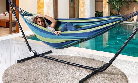 Baumwoll-Hängematte: Blau