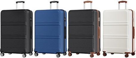 Kono ABS+PC 32 Zoll extra großer Koffer: Schwarz und Braun