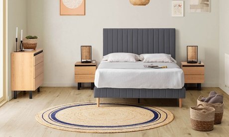 Bettgestell: 140 x 200 cm / Beige