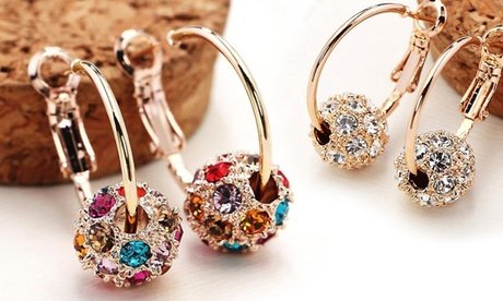 Creolen mit Anhänger: 1 / Weiß