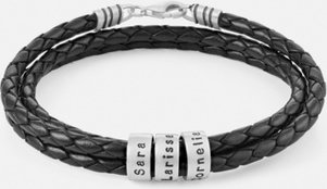 2x Lederarmband mit einer personalisierten Namensperle in Sterlingsilber (zzgl. Versandkosten)