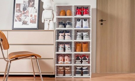 6 stapelbare Schuhboxen