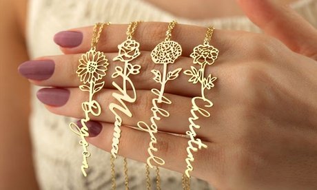 2x Personalisierte Blütenkette oder Halskette mit Blumenscheibe (Versandkosten nicht inklusive)