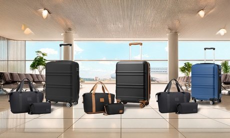 Kono Kabinen-Koffer inkl. Reisetasche und Kulturbeutel: Schwarz-Braun