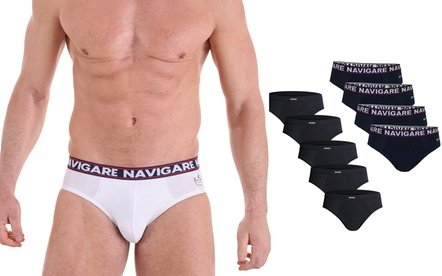 Navigare Herren-Unterwäsche: Modell 824 5er-Pack / 3 Schwarz + 2 Blau / XXL