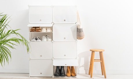 Innovagoods modulares Schuhregal: Grau / 28 Schuhpaare