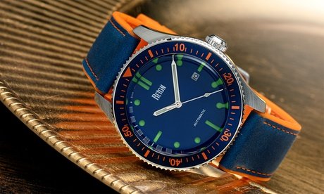 Reign Elijah Herren-Automatikuhr: Schwarz-Blau