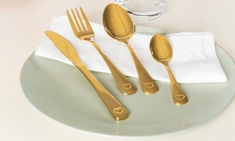 24-teiliges Besteckset aus Edelstahl: Silber