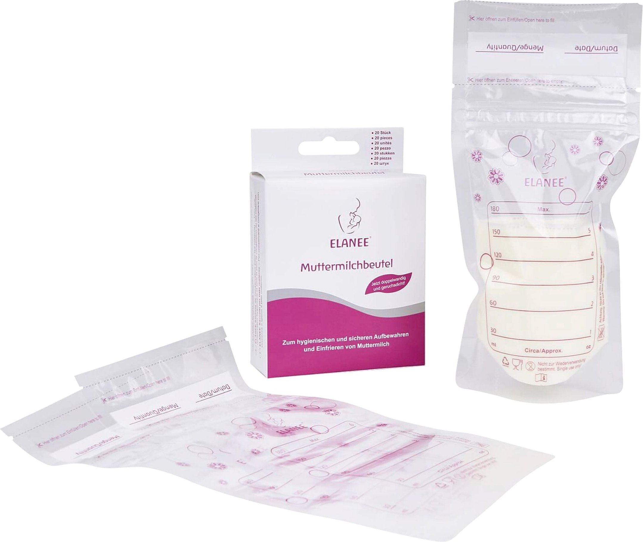 Elanee 20er-Pack Muttermilchbeutel