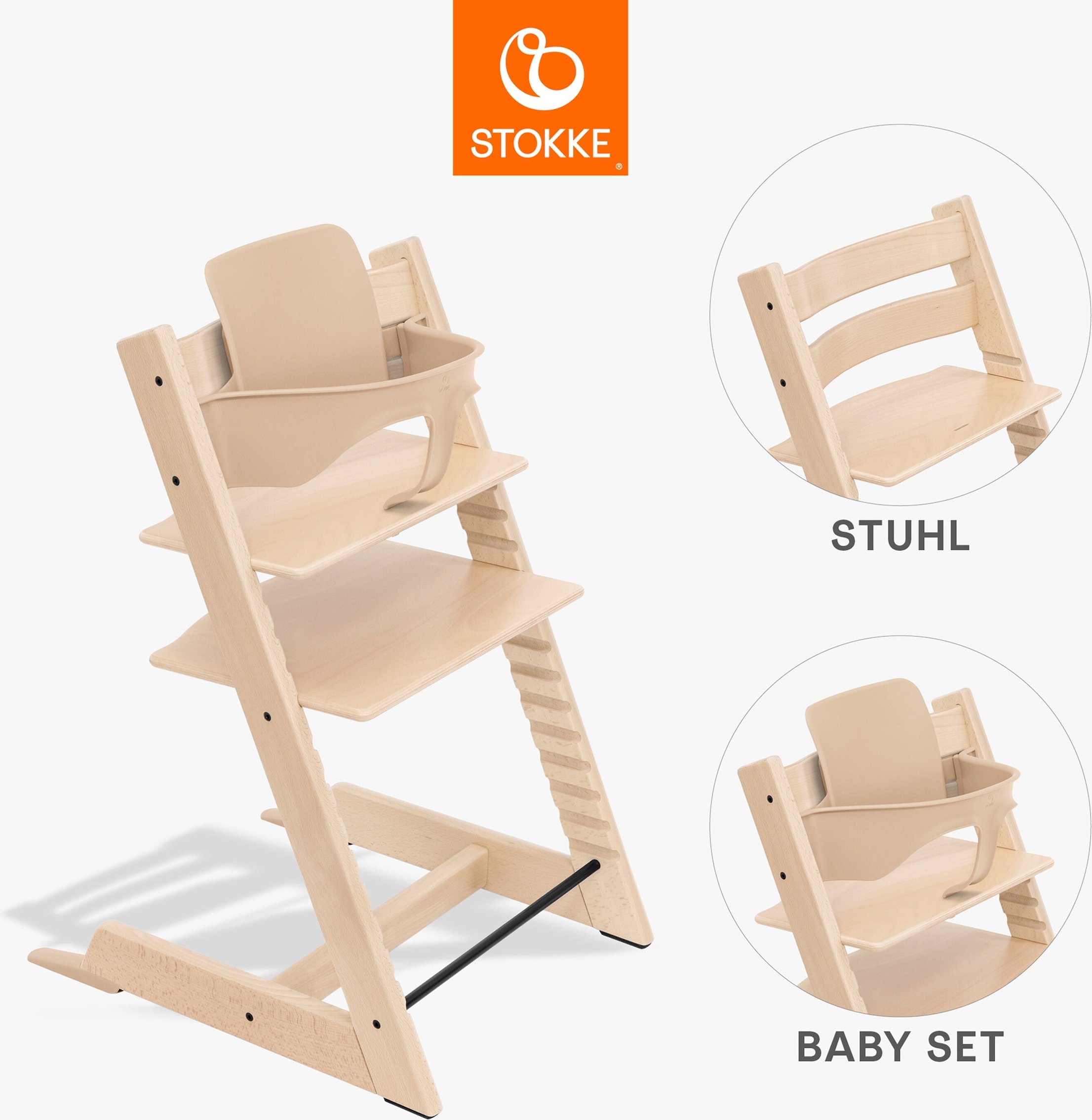 Stokke® Tripp Trapp® Bundle Treppenhochstuhl inkl. Babyset