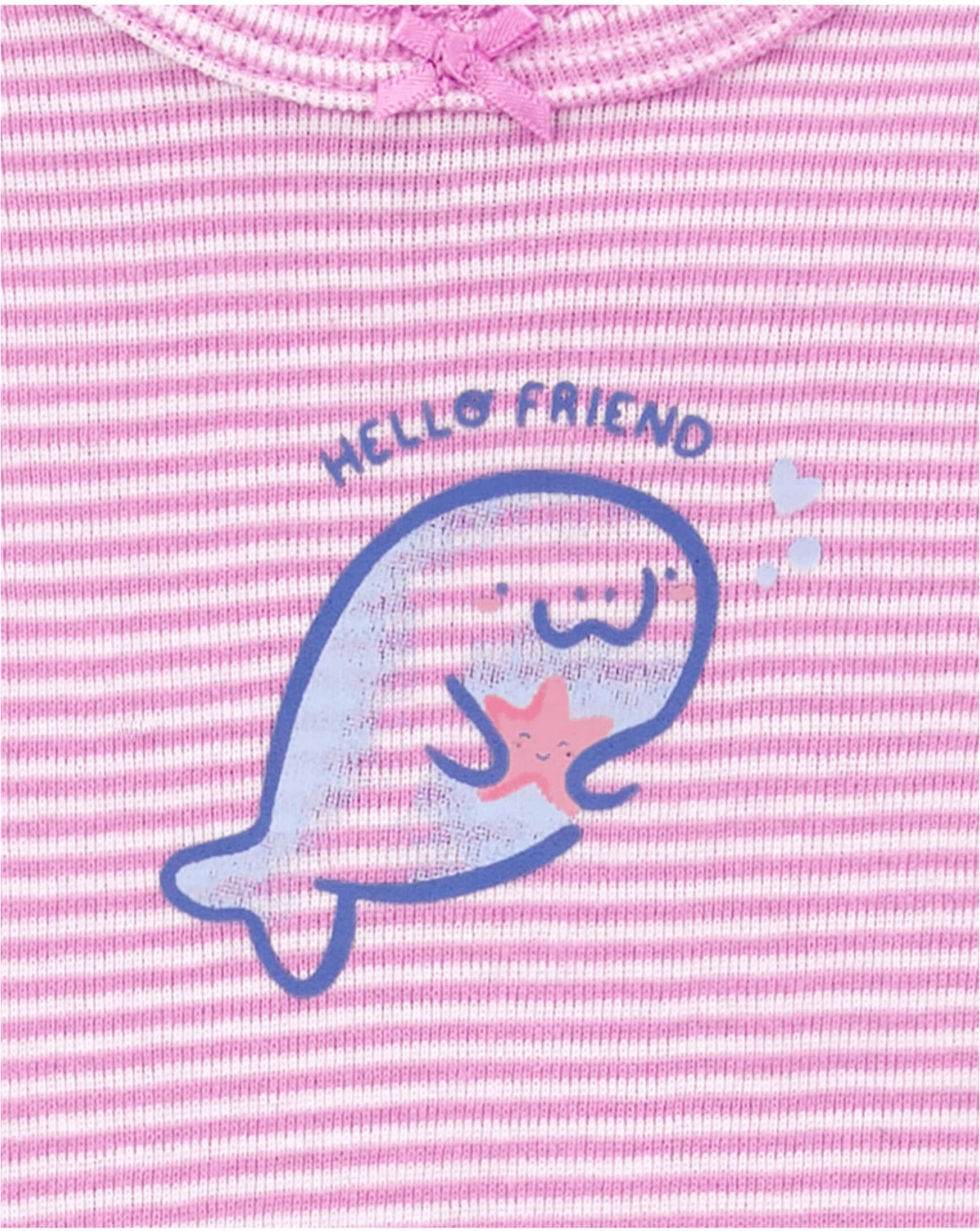 Carter's 3-tlg. Set Body kurzarm, Body ohne Arm und Leggings Ringel Wale