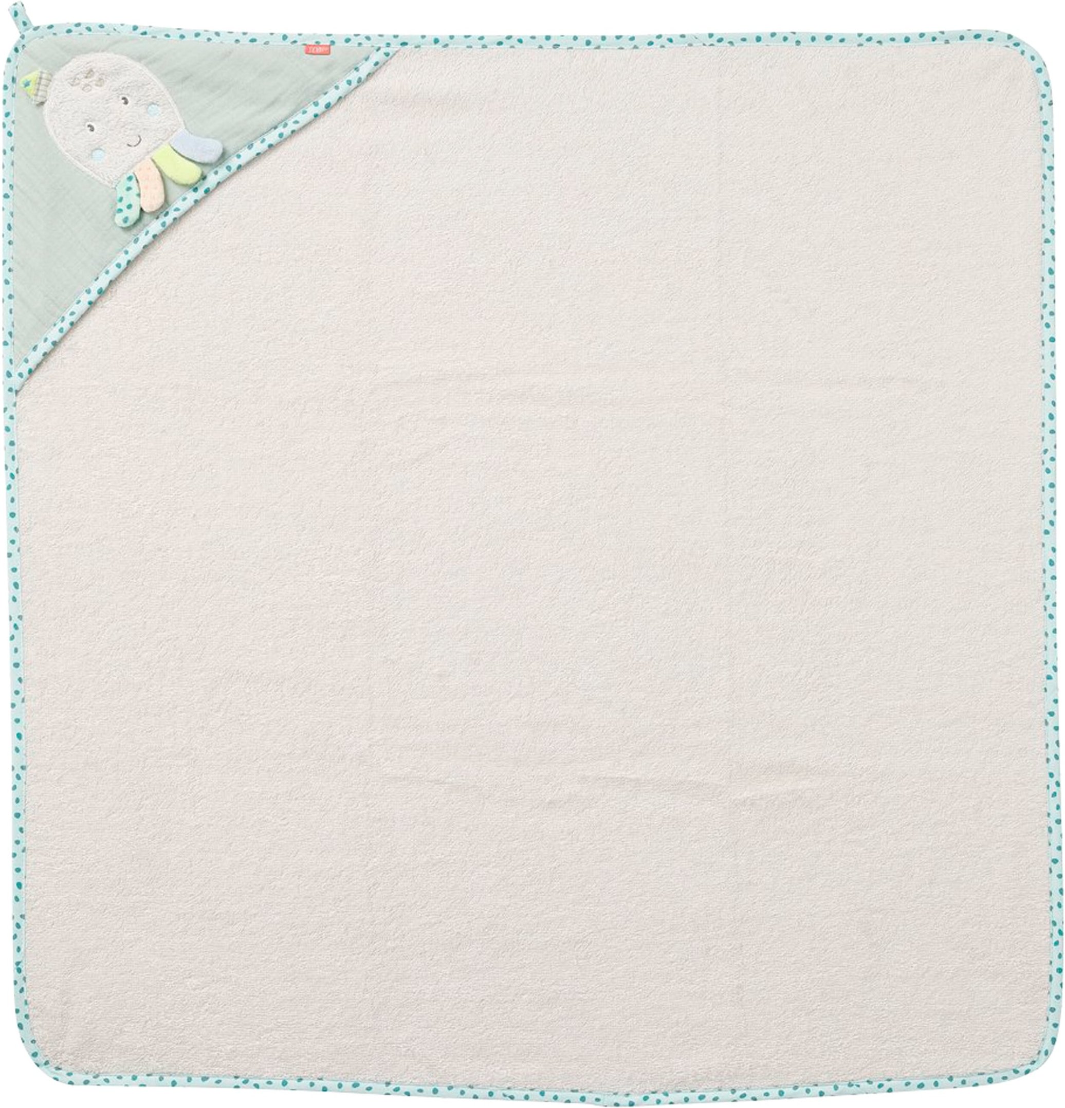 Fehn Kapuzenbadetuch Oktopus Meereskinder 80x80 cm grau