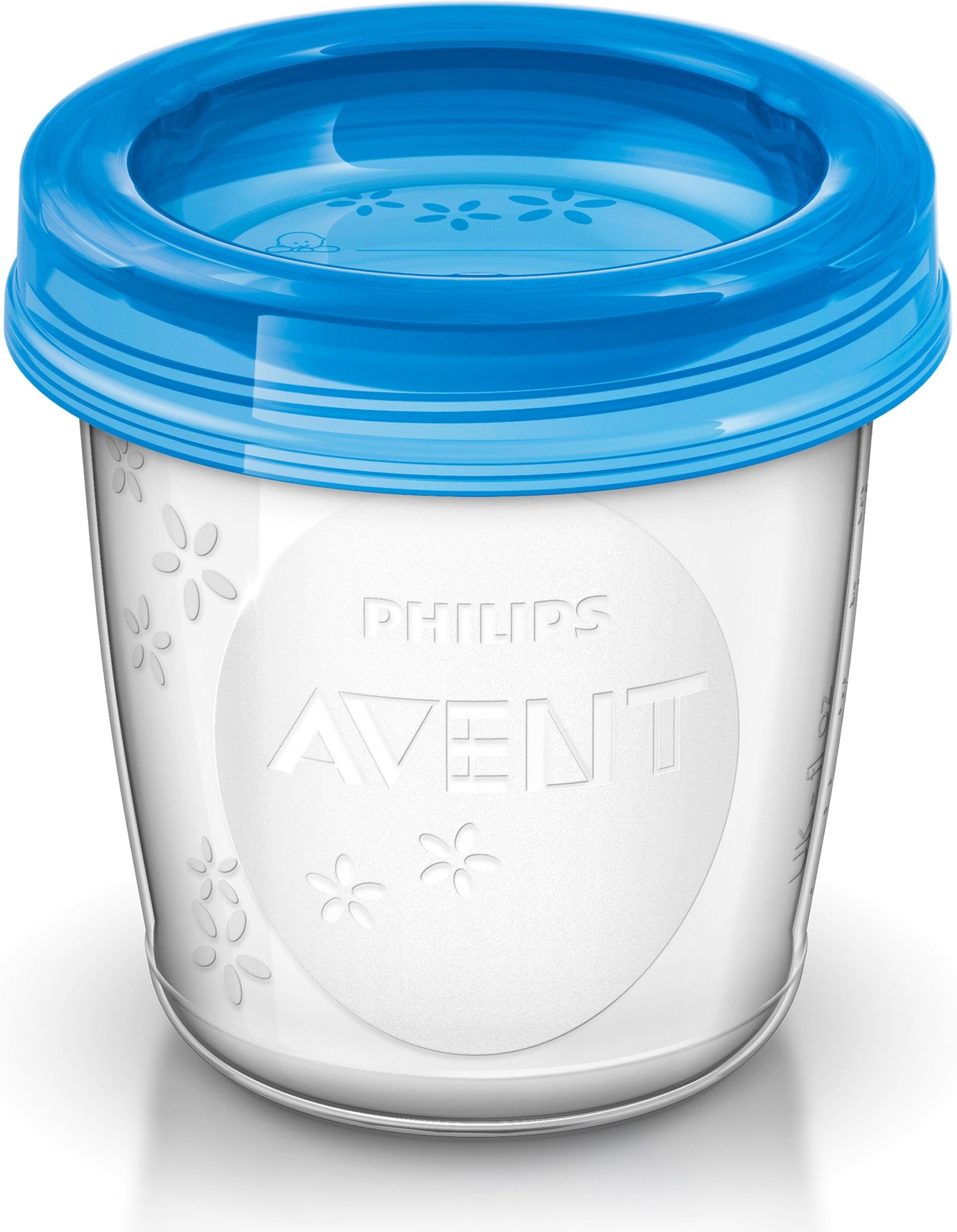 Philips Avent Aufbewahrungsbecher für Muttermilch, SCF618/10, 10x180ml Becher