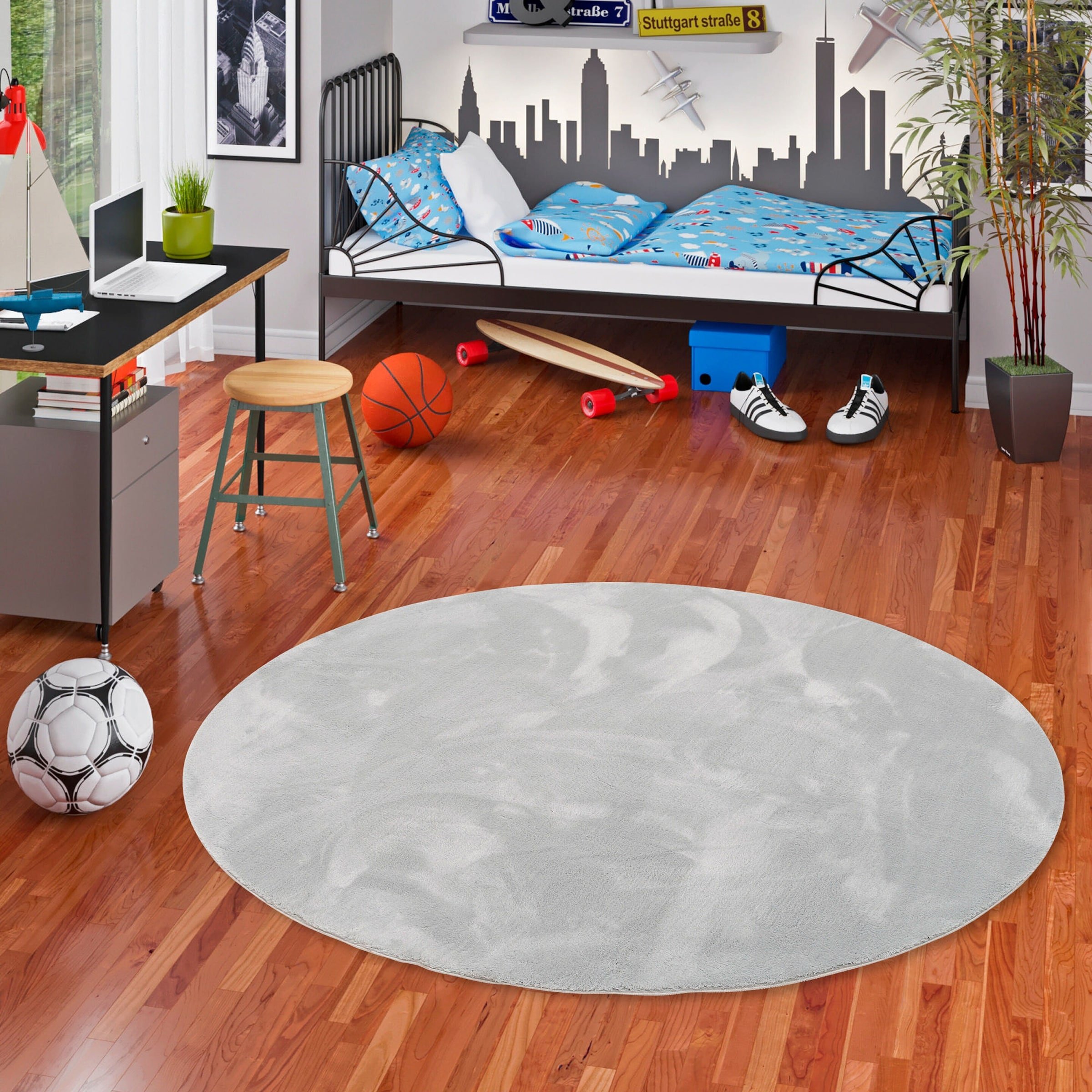 Pergamon Kinder Super Soft Fellteppich Pearl Kids Rund