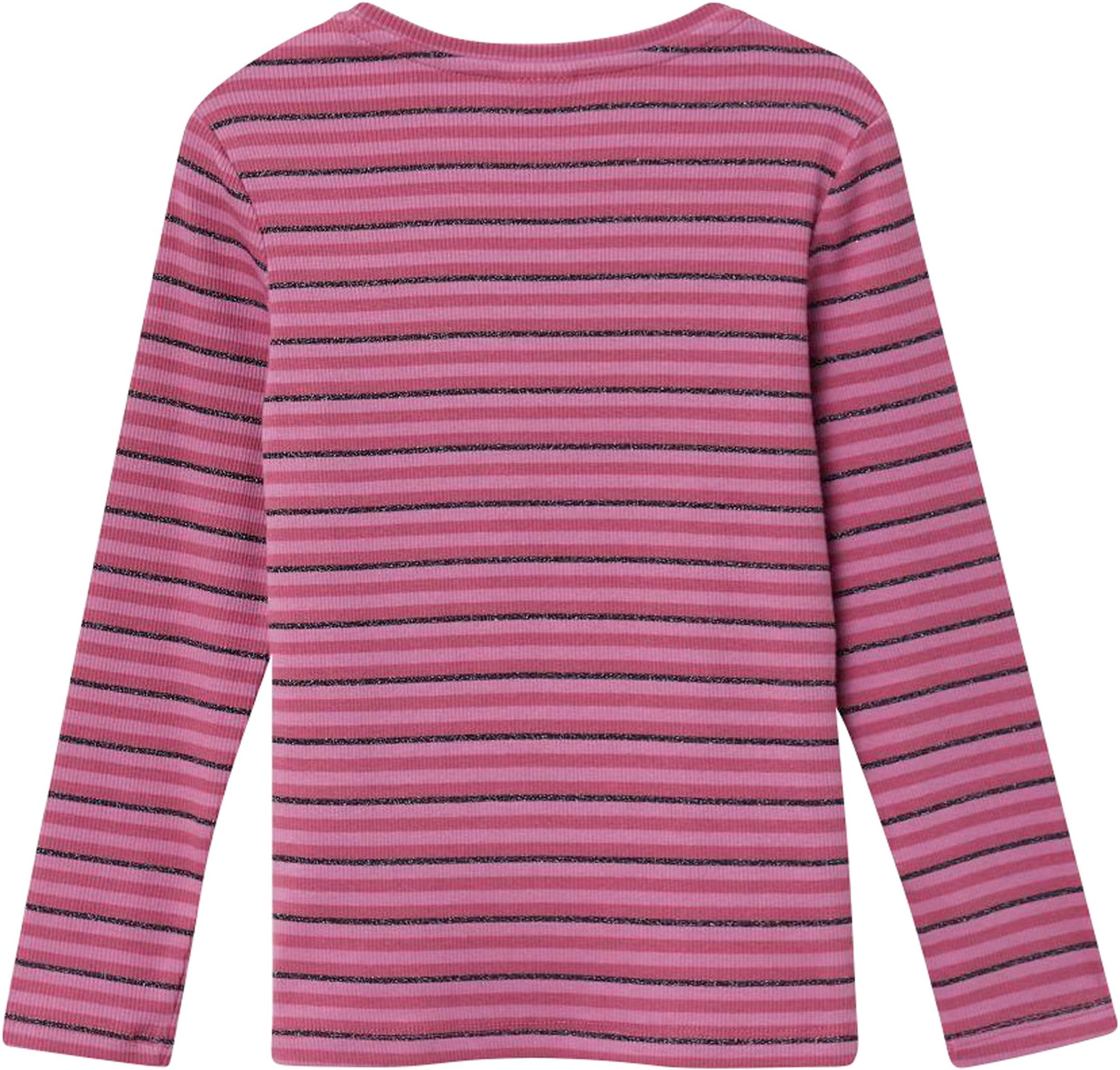 S.Oliver Shirt langarm Ringel Glitzer Rippqualität