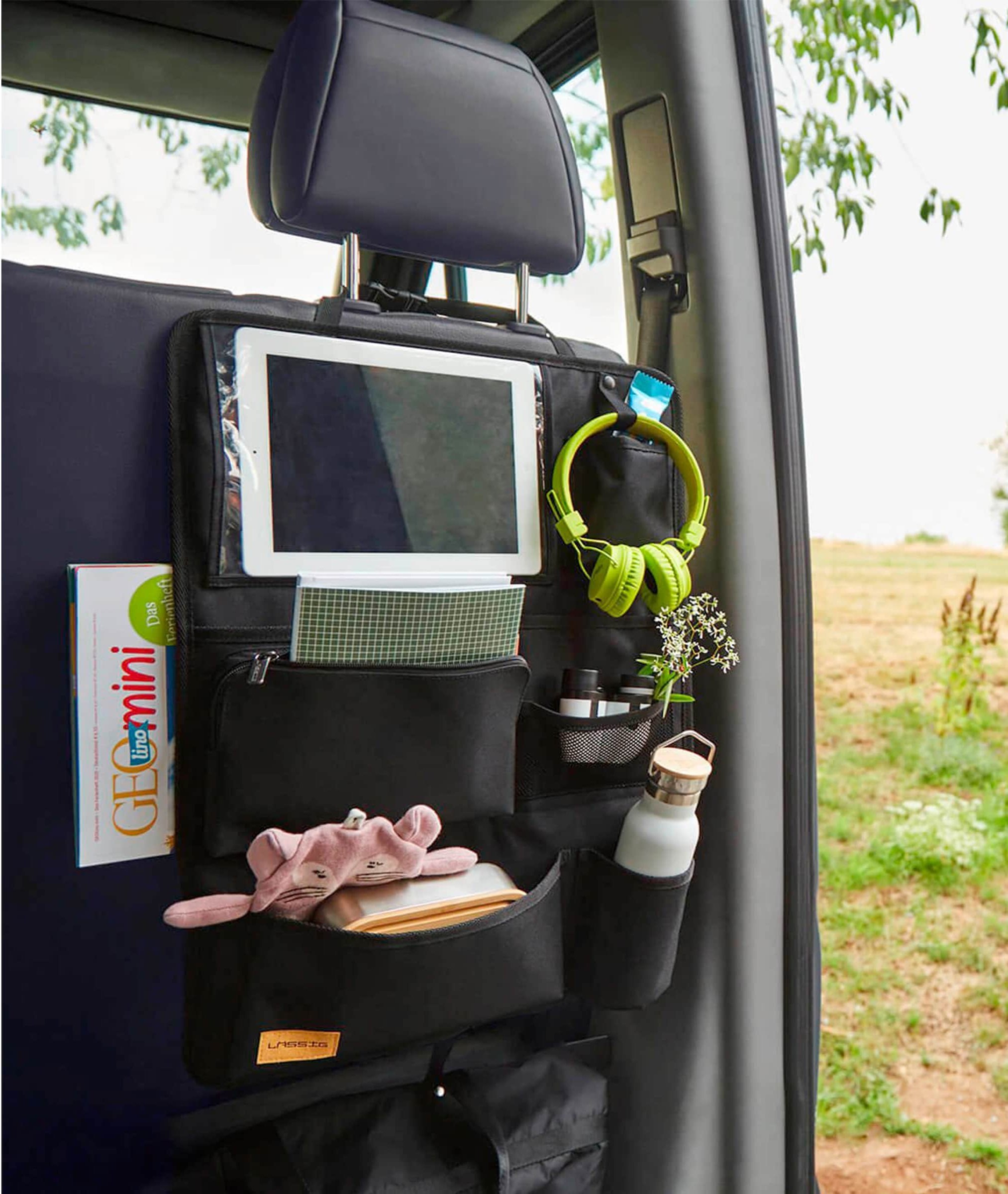 Lässig Rückenlehnen-, Spielzeugtasche Car Wrap-to-Go Black Edition