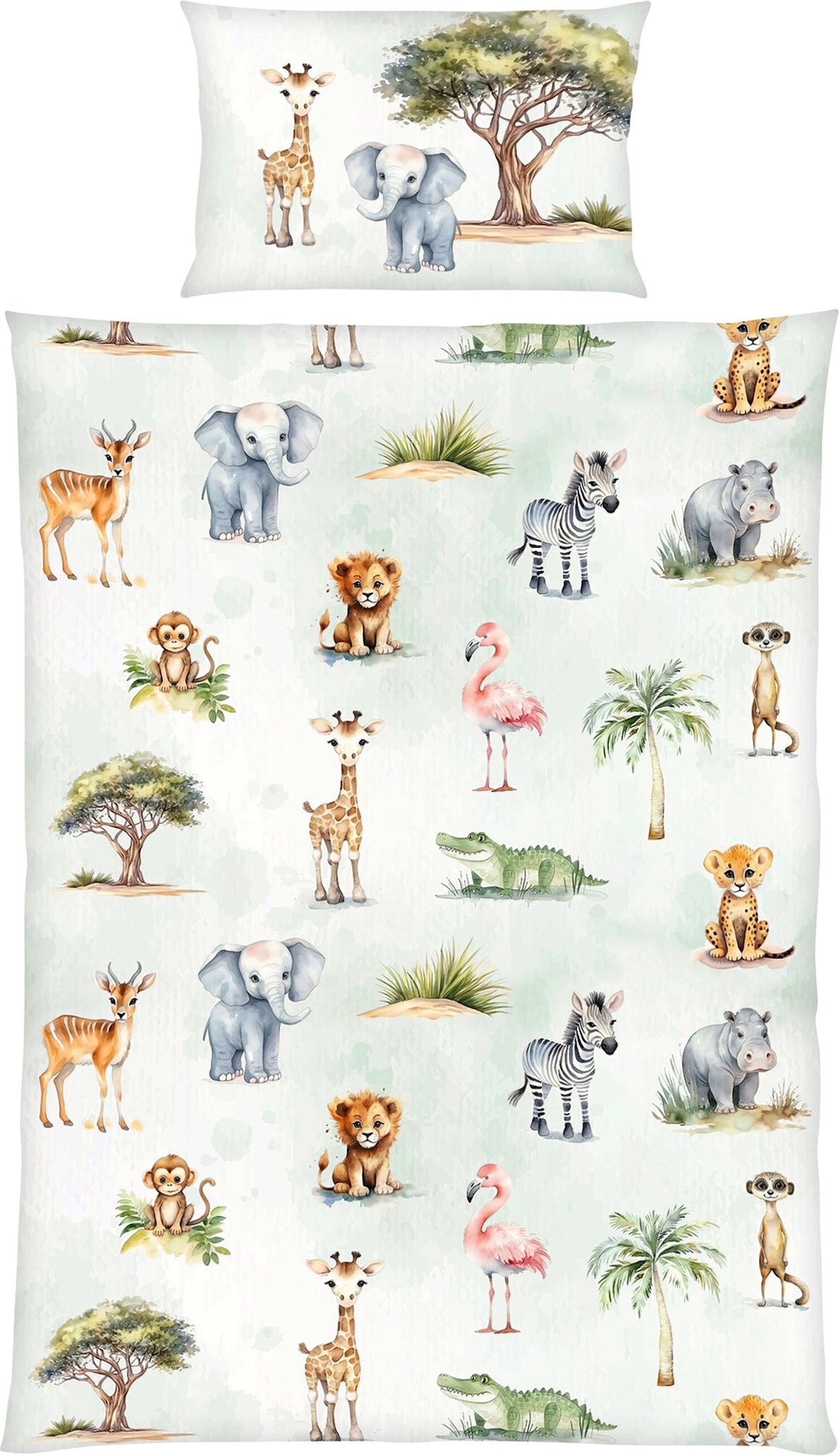 Baby Best Renforcé Wende-Bettwäsche Safari 40x60 / 100x135 cm