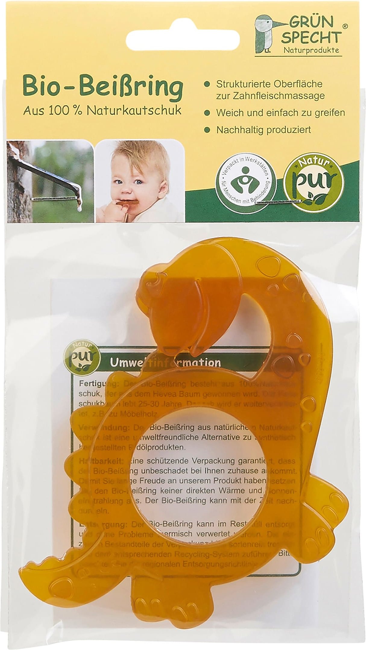 Thumbnail - Grünspecht Beißring aus Naturkautschuk