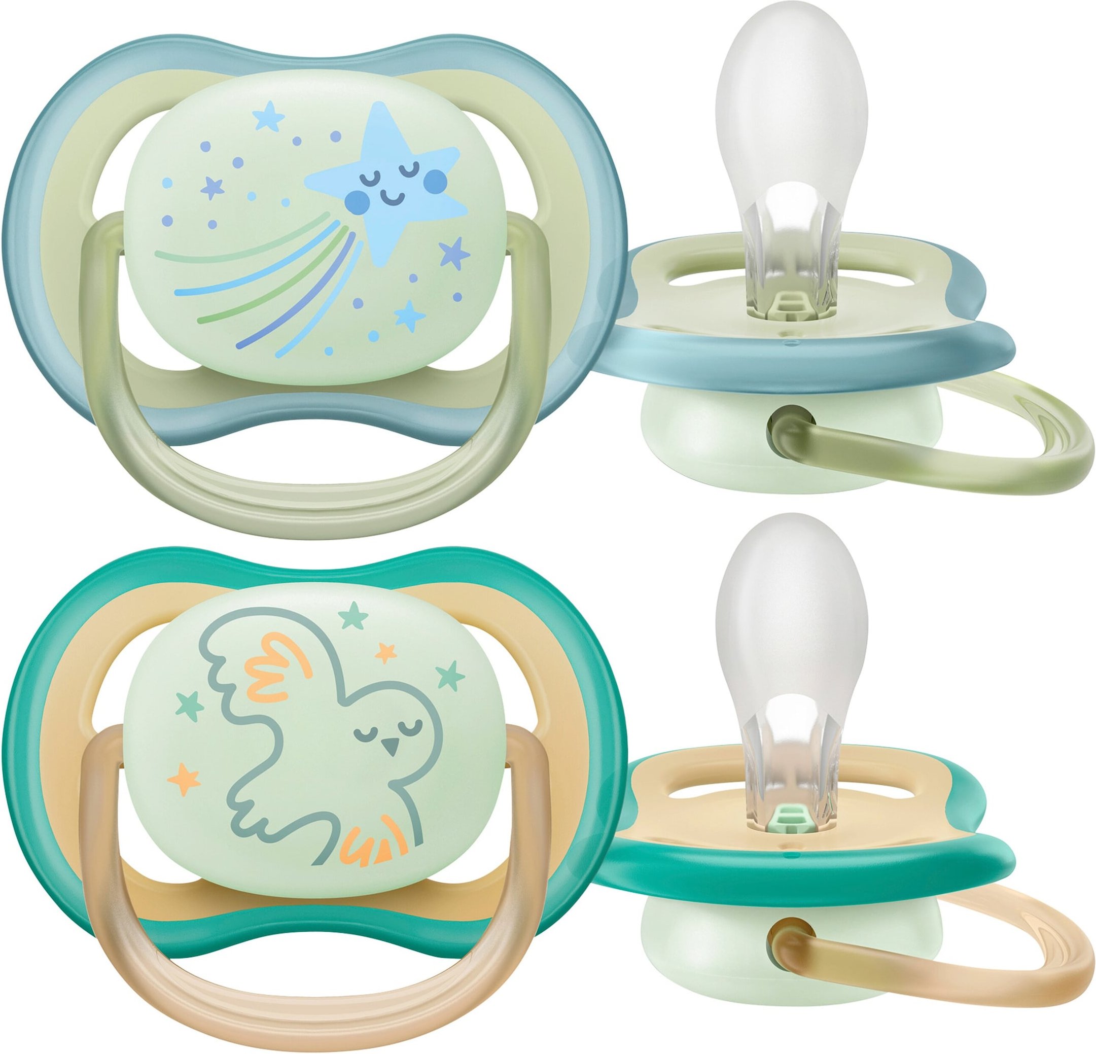 Philips Avent 2er-Pack Schnuller ultra air night, 0-6M