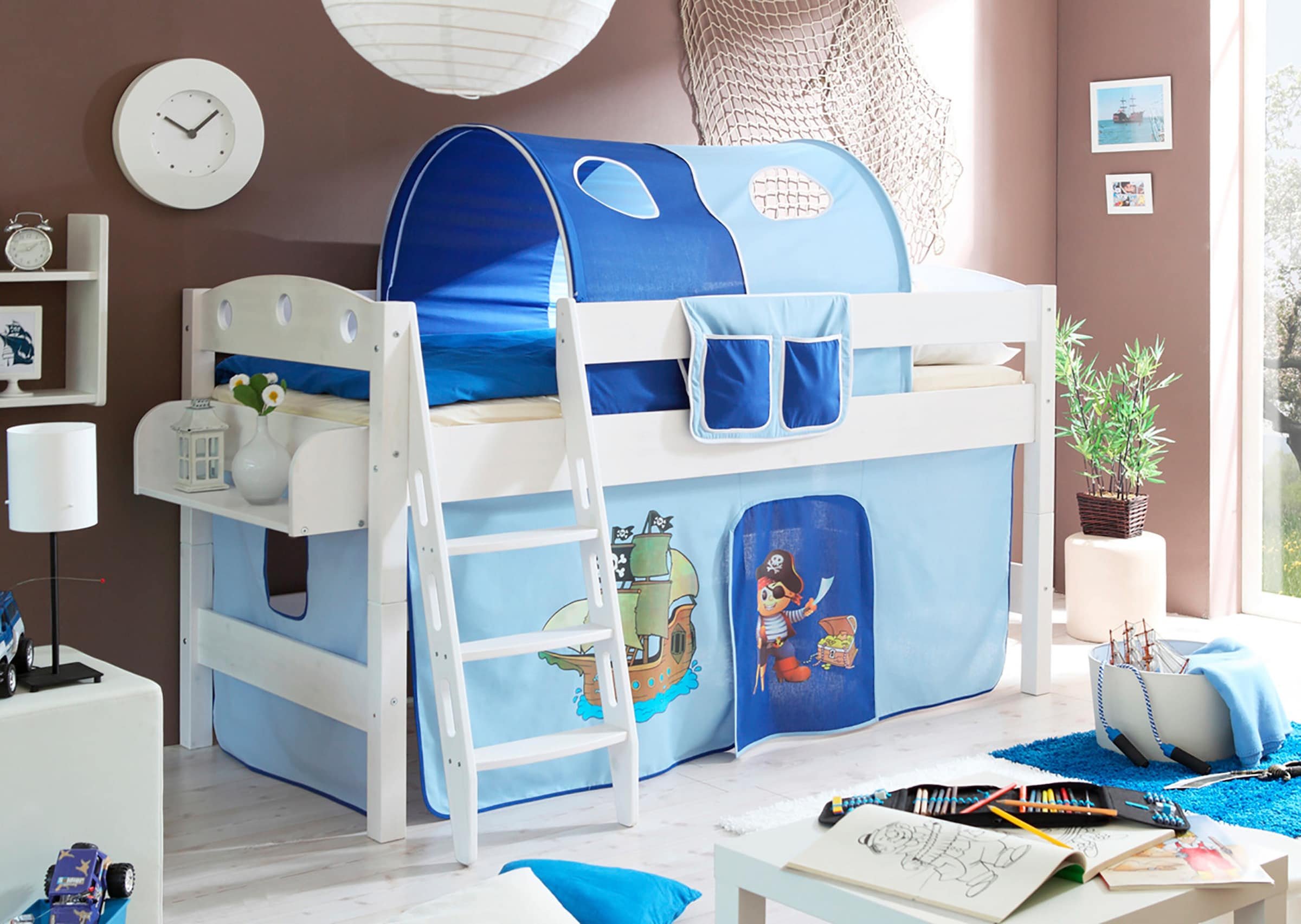 Ticaa Hochbett "Kenny R" Kiefer Weiß Motiv