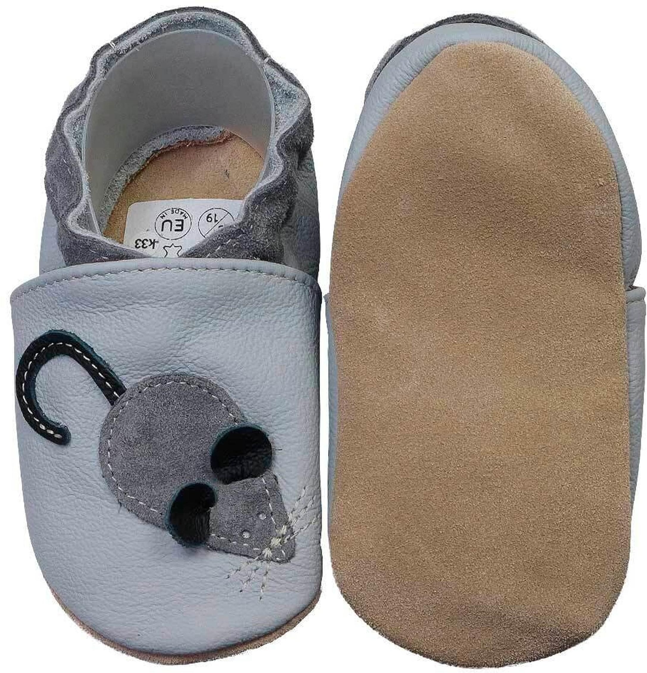 Hobea-Germany Krabbelschuhe Maus grau