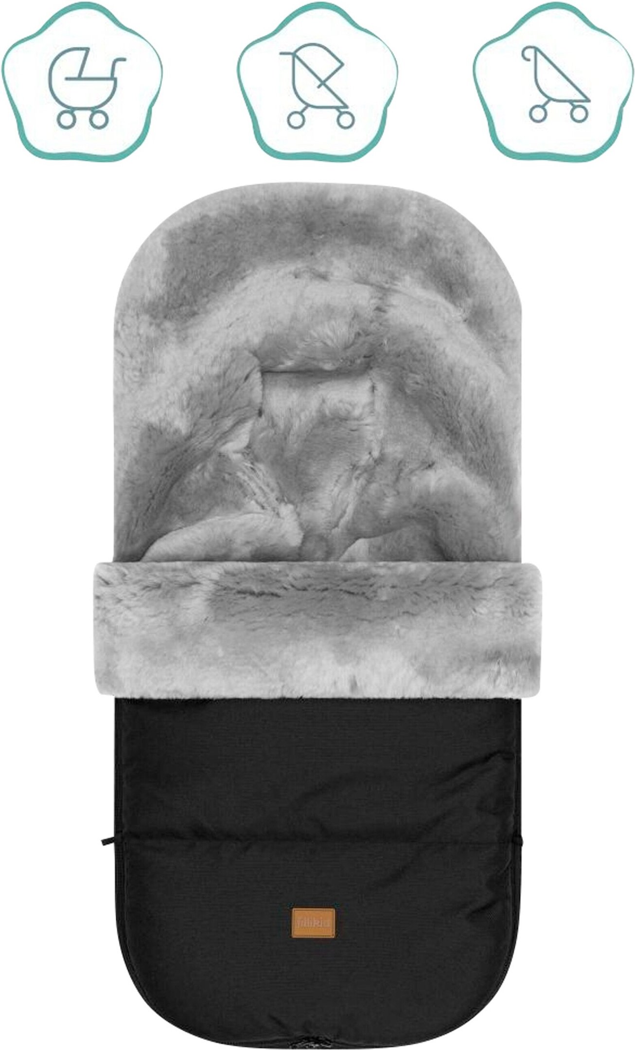 Thumbnail - Fillikid Winterfußsack Lammfell Makalu Alpina schwarz