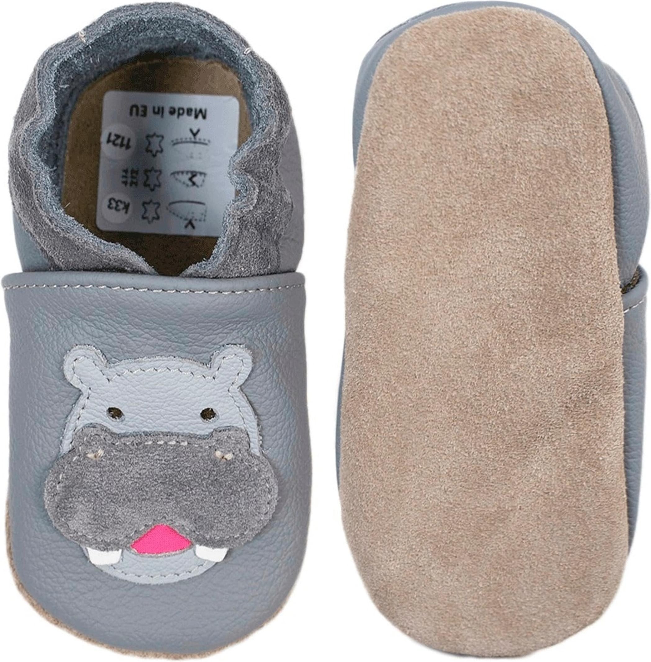 Thumbnail - Hobea-Germany Krabbelschuhe Nilpferd grau