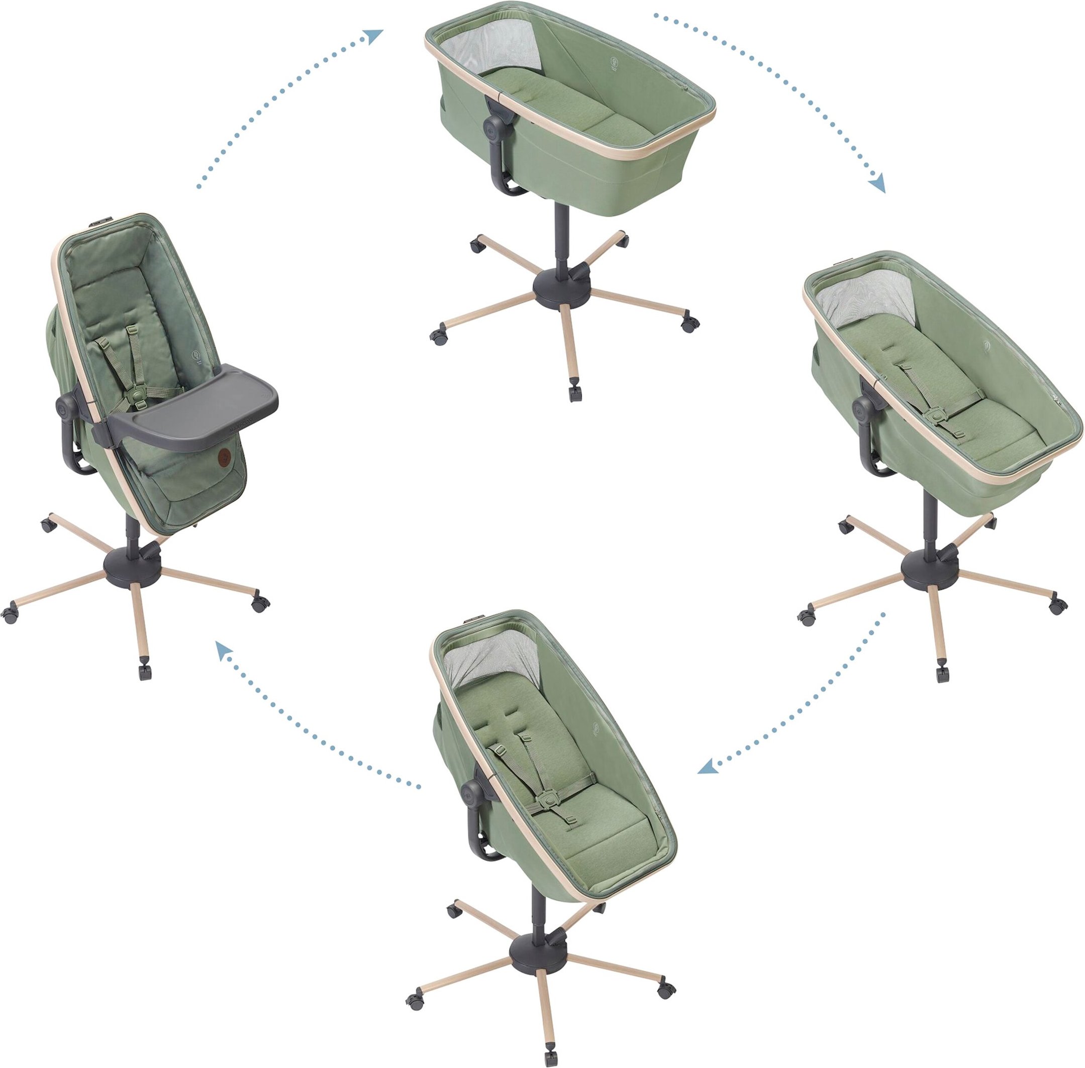 Maxi-Cosi Stubenwagen, Hochstuhl und Liegesessel Alba