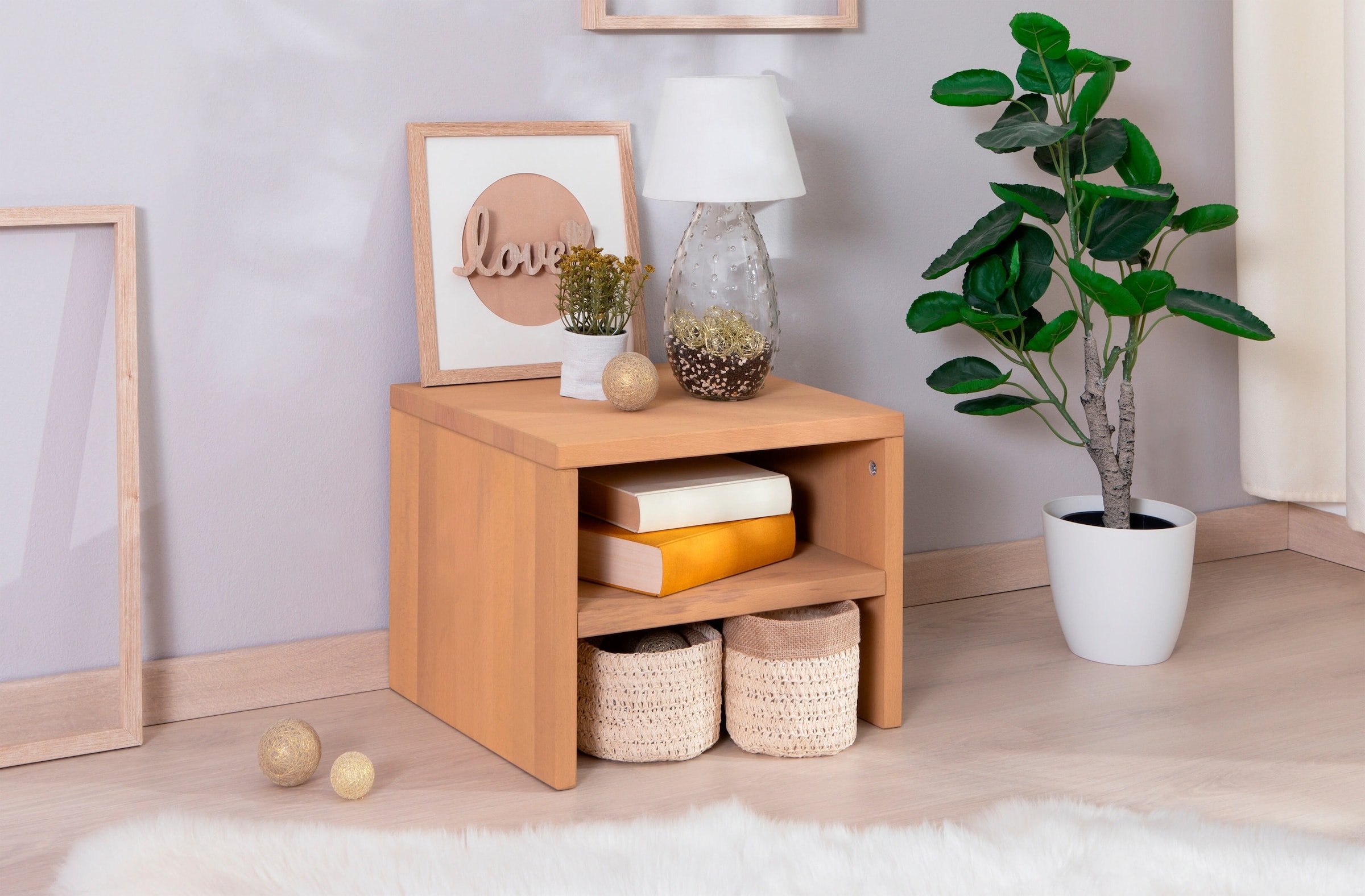 Ticaa Nachttisch "Harry" Buche