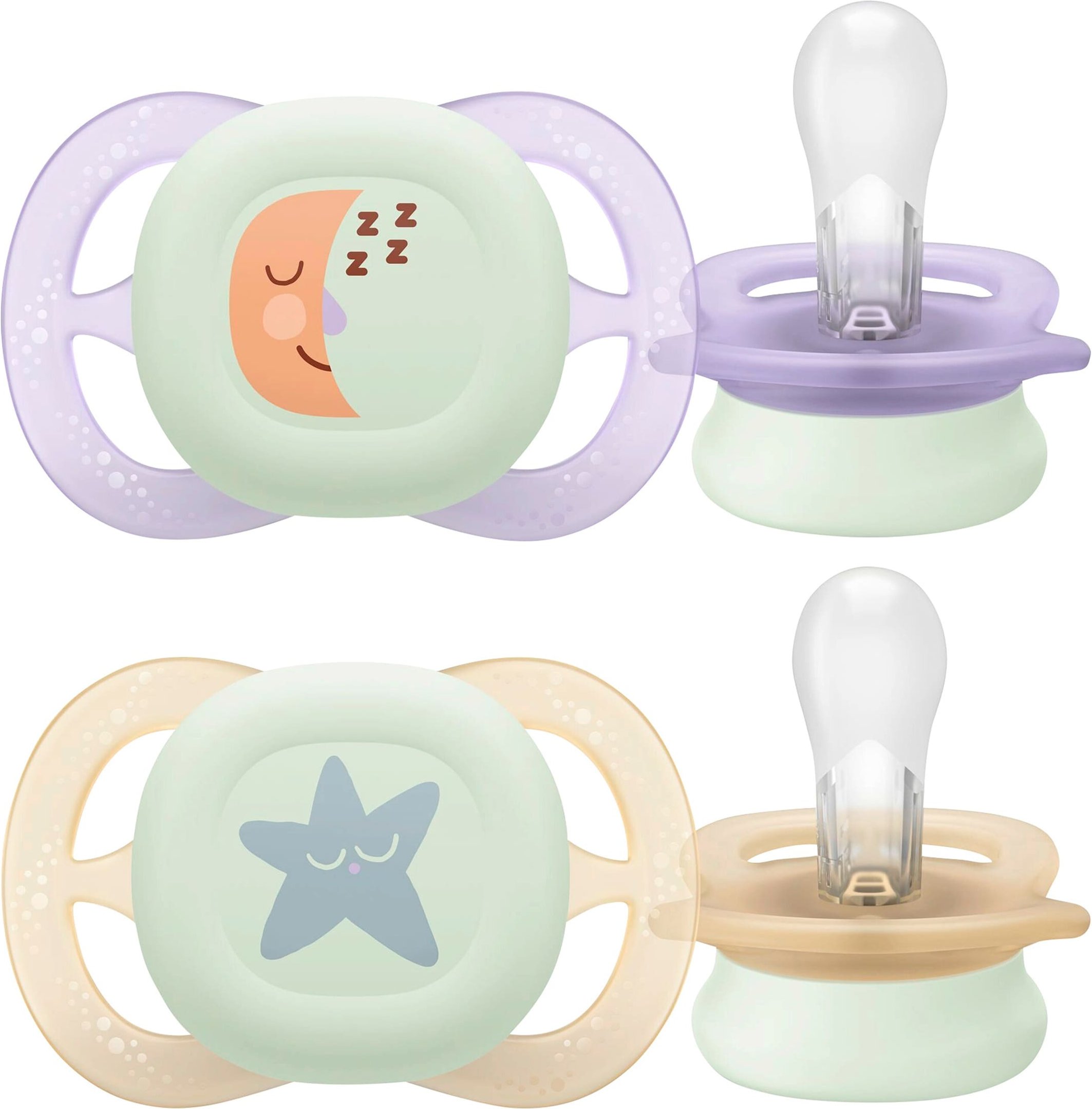 Philips Avent 2er-Pack Schnuller ultra start night, 0-2M