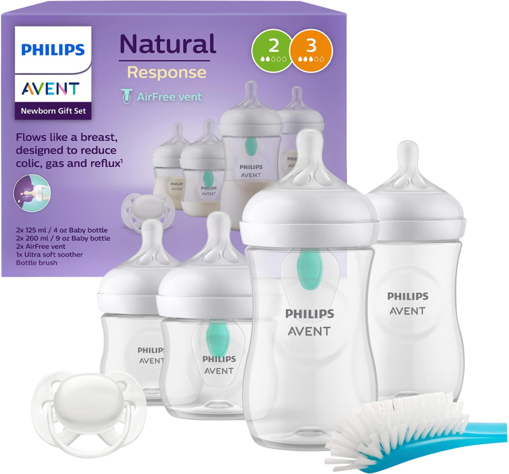 Philips Avent 6-tlg. Babyflaschen-Set, Natural Response, AirFree