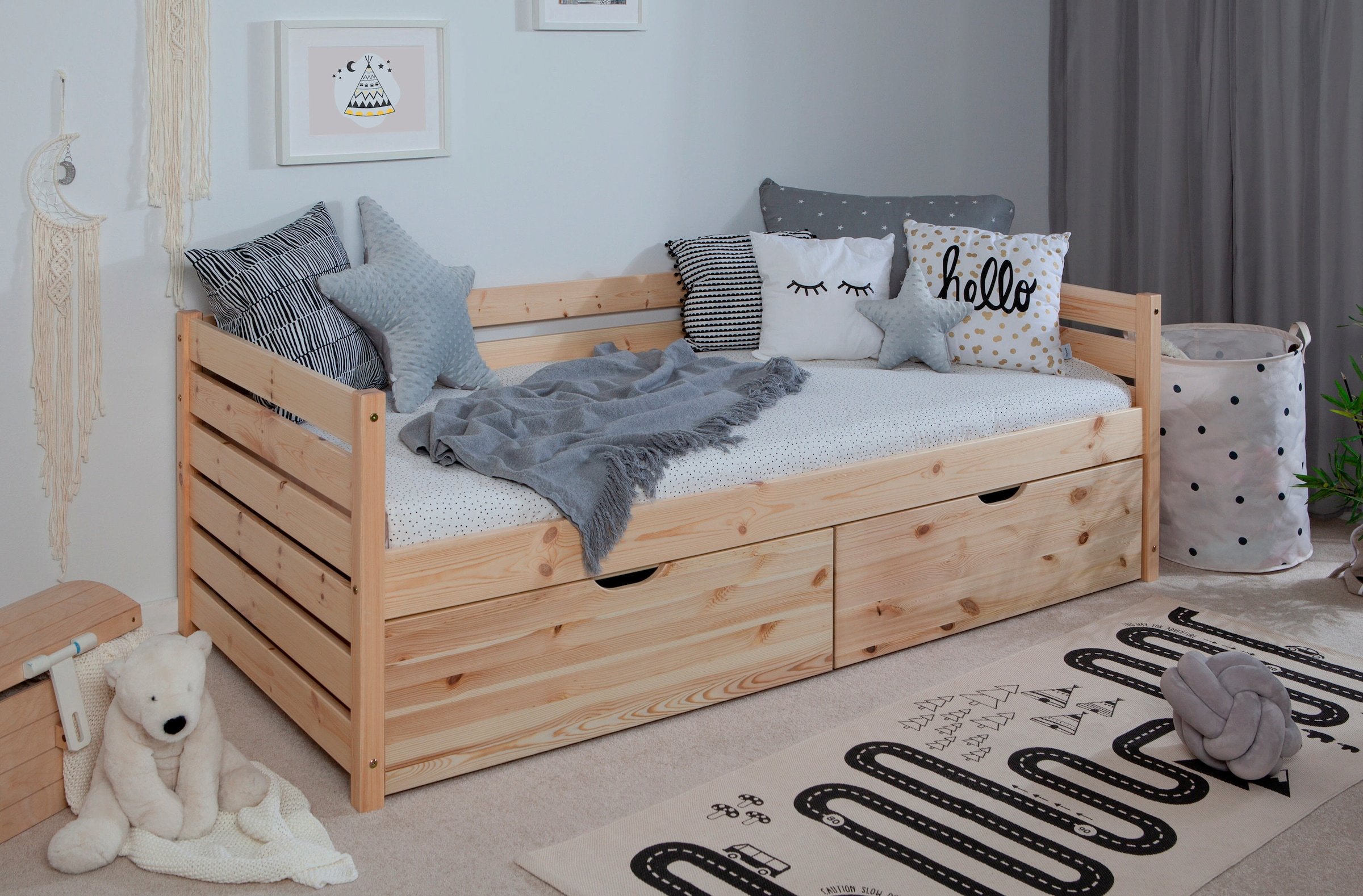 Ticaa Sofabett Naomi inkl. 2x Schubkästen, 90x200